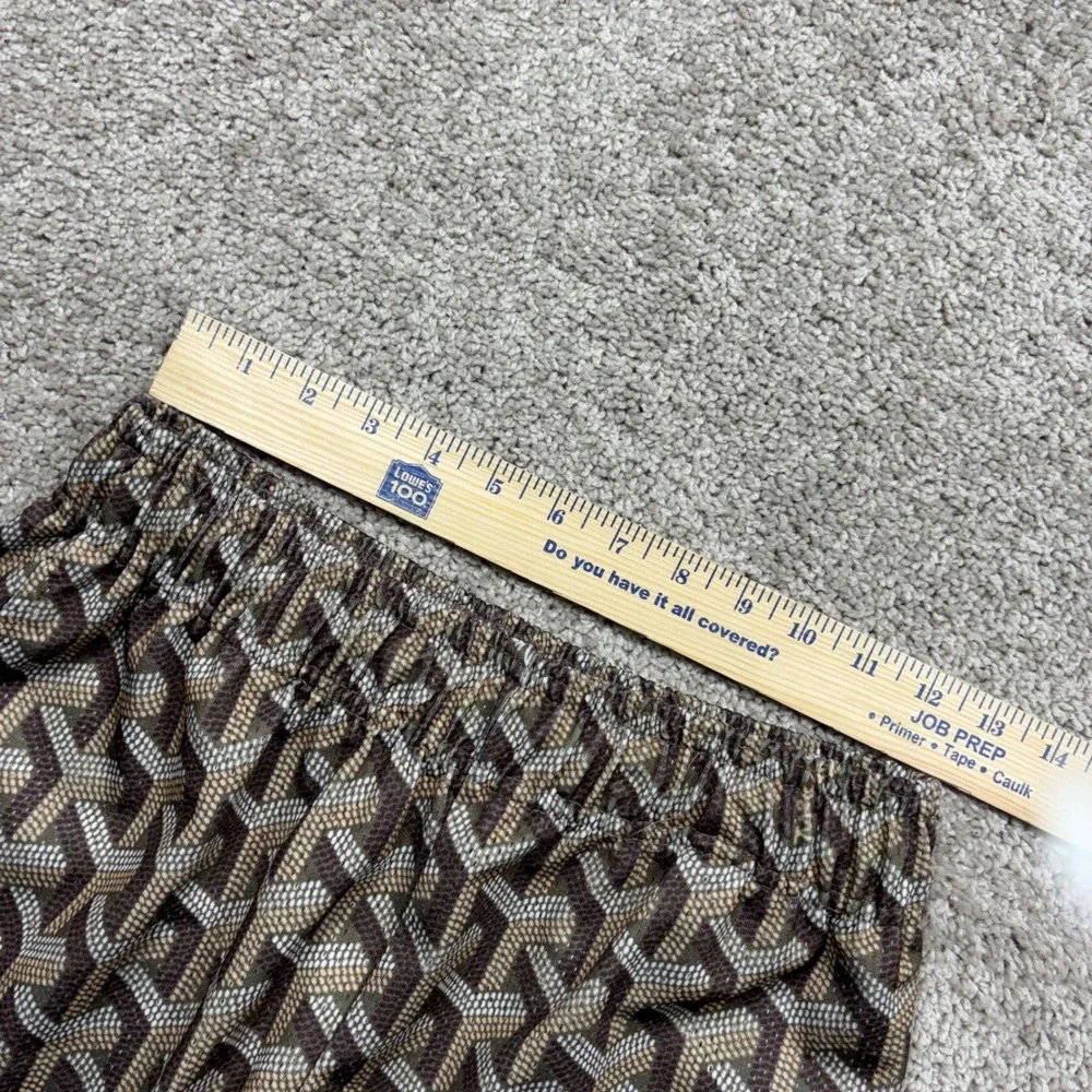 Bravest Studios Mens Mesh Shorts Brown Monogram Geometric Print Size M Medium